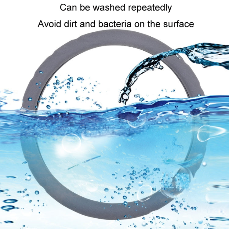 Silicone Non-slip Wear-resistant Steering Wheel Cover, Size: 37-42cm(Black) by buy2fix