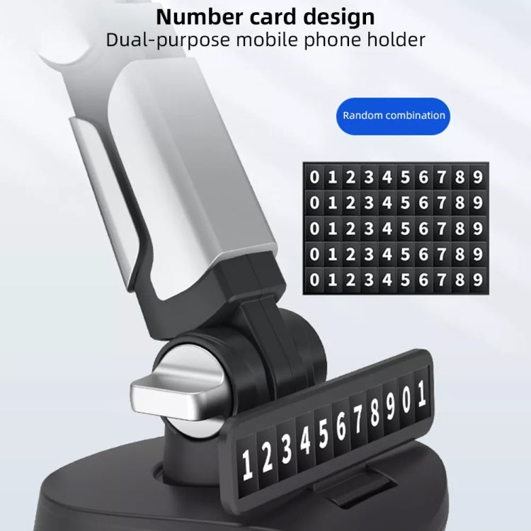 ZJ137 Suction Cup Car Phone Holder 2 In 1 Number Plate Phone Stand Truck Phone Mount(Black) by buy2fix