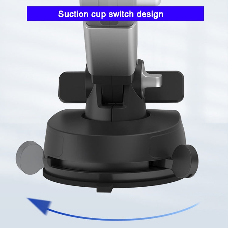 ZJ137 Suction Cup Car Phone Holder 2 In 1 Number Plate Phone Stand Truck Phone Mount(Black) by buy2fix