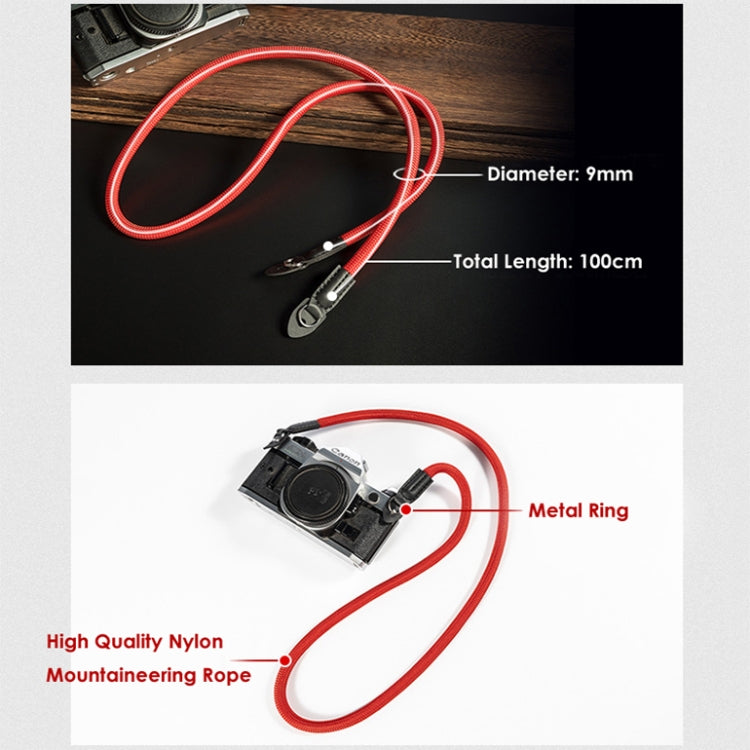 Climbing Rope Camera Strap SLR Camera Retro Wearable Shoulder Strap(Black) by buy2fix