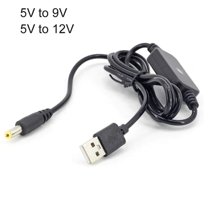 2pcs DC 5V To 12V USB Booster Cable Mobile Power Monitoring Power Cord by buy2fix