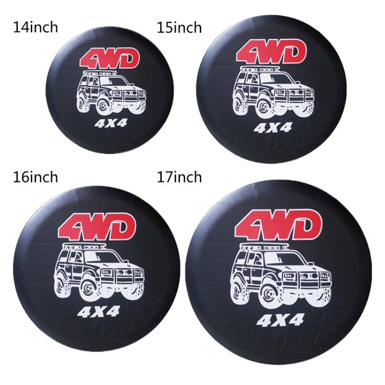 16 inch PVC Faux Leather Spare Wheel Cover Rear Tire Protector by buy2fix