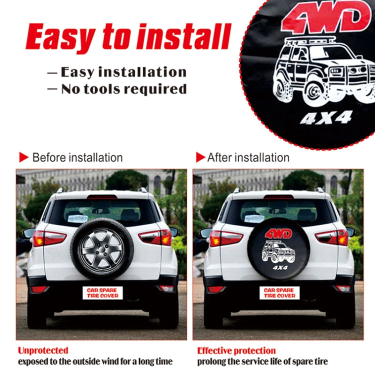 17 inch PVC Faux Leather Spare Wheel Cover Rear Tire Protector by buy2fix