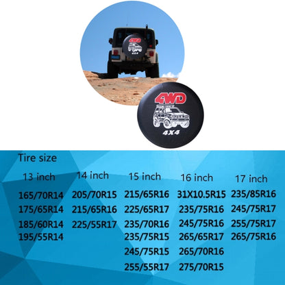 17 inch PVC Faux Leather Spare Wheel Cover Rear Tire Protector by buy2fix