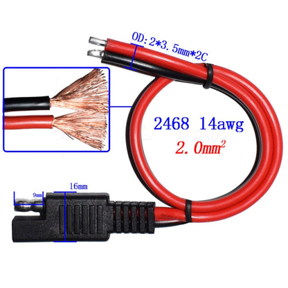 2pcs 20A Solar Car Battery SAE Power Extension Cable 100cm by buy2fix