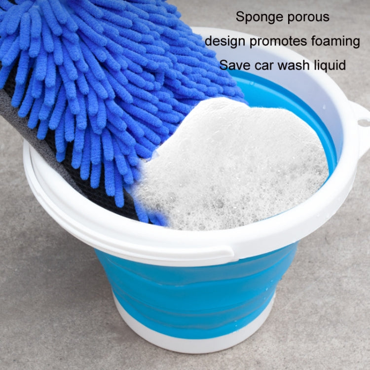 2pcs Car Chenille Coral Fleece Car Wash Double Sided Thick Gloves(Blue) by buy2fix