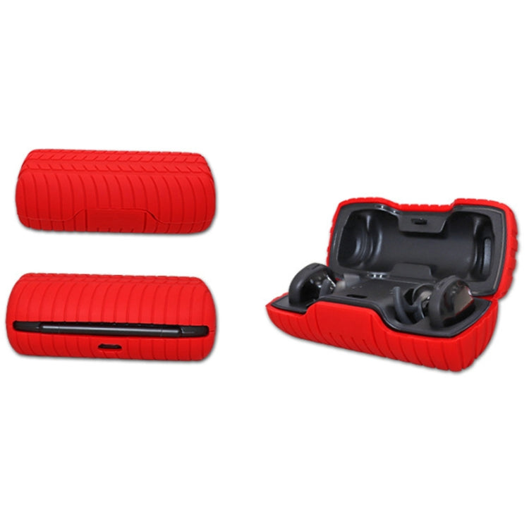 For Bose SoundSport Free Bluetooth Earphones Anti-Slip Silicone Protective Case(Red) by buy2fix