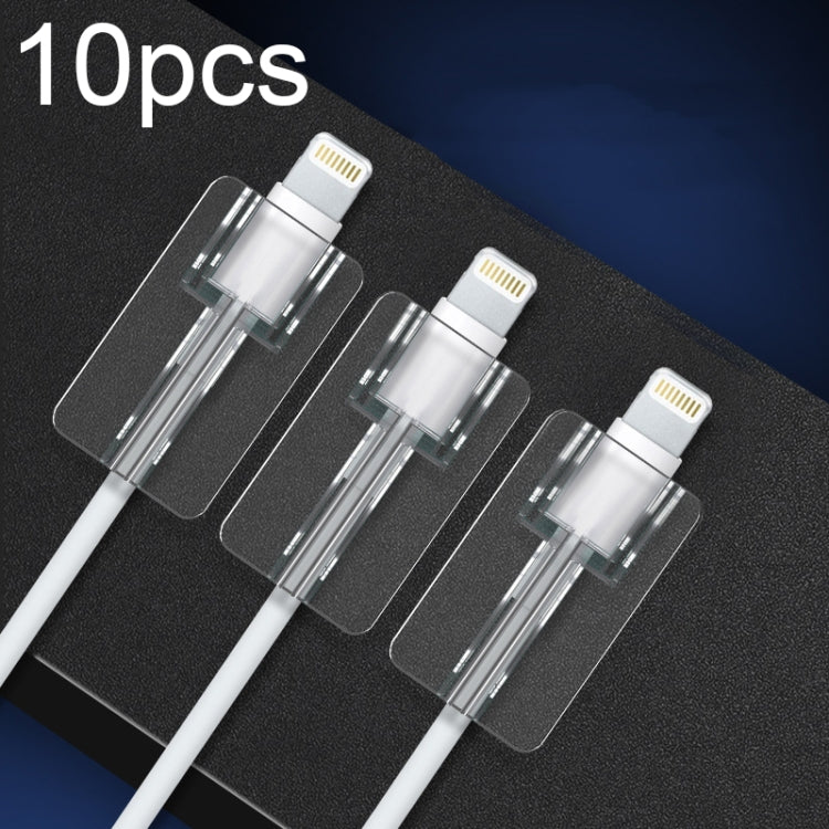10pcs Square Transparent Data Cable Protective Sleeve Durable Break-Resistant Cable Winder(8 Pin) by buy2fix