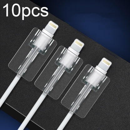 10pcs Square Transparent Data Cable Protective Sleeve Durable Break-Resistant Cable Winder(8 Pin) by buy2fix
