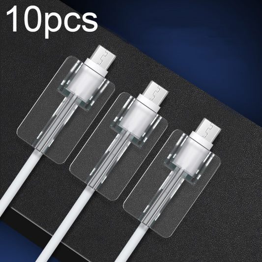 10pcs Square Transparent Data Cable Protective Sleeve Durable Break-Resistant Cable Winder(Type-C/USB-C) by buy2fix