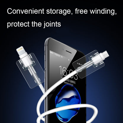 10pcs Square Transparent Data Cable Protective Sleeve Durable Break-Resistant Cable Winder(8 Pin) by buy2fix