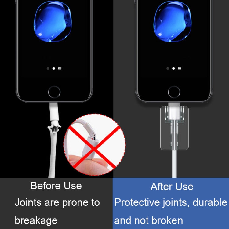 10pcs Square Transparent Data Cable Protective Sleeve Durable Break-Resistant Cable Winder(Type-C/USB-C) by buy2fix