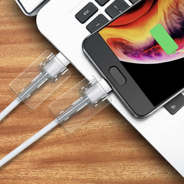 10pcs Square Transparent Data Cable Protective Sleeve Durable Break-Resistant Cable Winder(Micro USB) by buy2fix