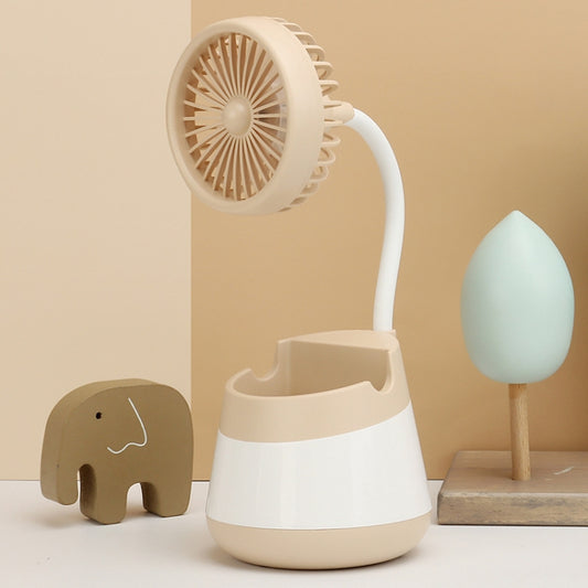 276A USB Charging Desktop Pen Holder Fan with Phone Holder Function Dormitory Portable Fan(Yellow) by buy2fix