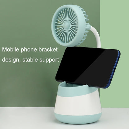 276A USB Charging Desktop Pen Holder Fan with Phone Holder Function Dormitory Portable Fan(Green) by buy2fix