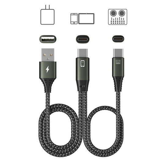 T29 Type-C/USB-C To Type-C/USB-C+USB Live OTG Sound Card Cable Mobile Phone Charging Audio Recording Data Cable by buy2fix