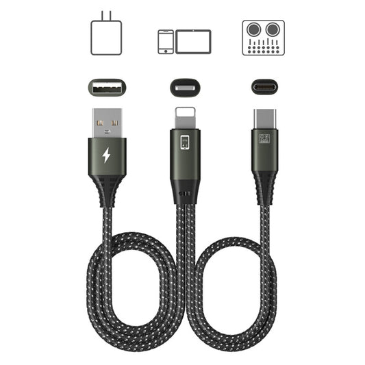 T22 8 Pin To Type-C/USB-C+USB Live OTG Sound Card Cable Mobile Phone Charging Audio Recording Data Cable - Video & Audio Cable by buy2fix | Online Shopping UK | buy2fix