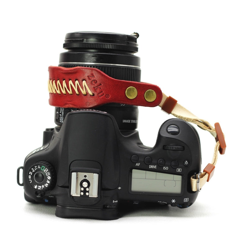 Zeku Retro Leather SLR Wristband Anti-drop Camera Wrist Strap without Camera(Red) by buy2fix