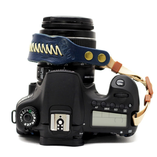 Zeku Retro Leather SLR Wristband Anti-drop Camera Wrist Strap without Camera(Blue) by buy2fix