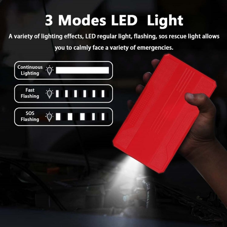 R23 Car Emergency Start Large Capacity Power Bank With LED Light(Red) - Power Bank by buy2fix | Online Shopping UK | buy2fix