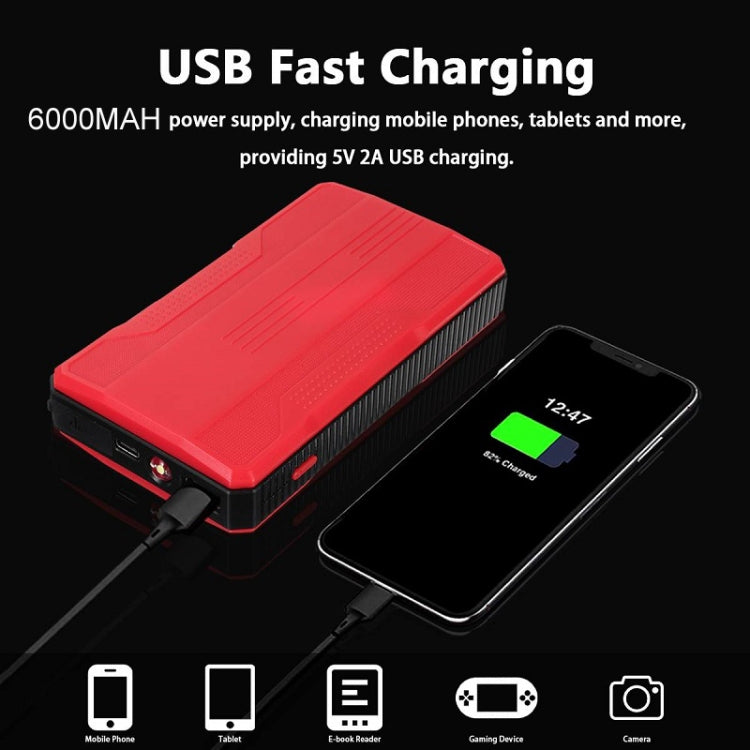 R23 Car Emergency Start Large Capacity Power Bank With LED Light(Red) - Power Bank by buy2fix | Online Shopping UK | buy2fix