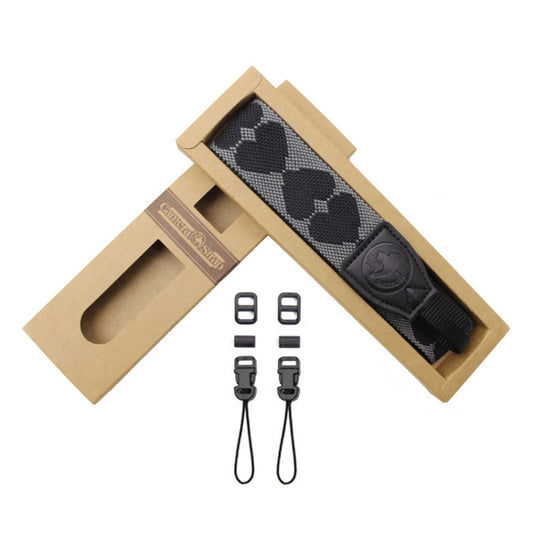 Embroidered Heart Pattern SLR Camera Strap Mirrorless Camera Love Lanyard(Spades-B-Transfer) by buy2fix