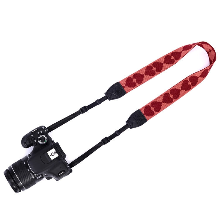 Embroidered Heart Pattern SLR Camera Strap Mirrorless Camera Love Lanyard(Spades-B-Transfer) by buy2fix