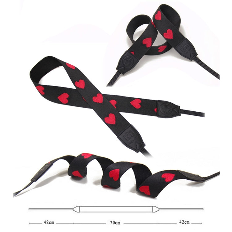 Embroidered Heart Pattern SLR Camera Strap Mirrorless Camera Love Lanyard(Classic 08-B-Transfer) by buy2fix