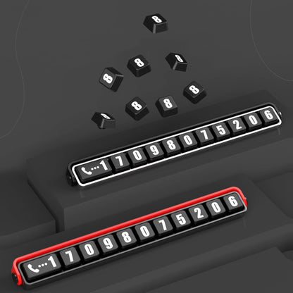 Aluminum Alloy Temporary Parking Number Plate Interior Decoration(Silver Black) by buy2fix