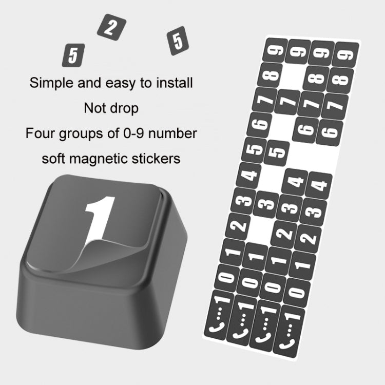 Aluminum Alloy Temporary Parking Number Plate Interior Decoration(Black Red) by buy2fix