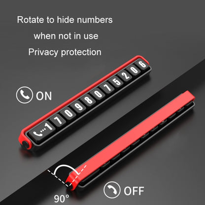 Aluminum Alloy Temporary Parking Number Plate Interior Decoration(Black Red) by buy2fix