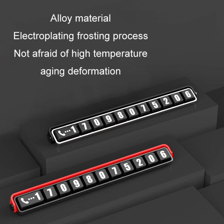 Aluminum Alloy Temporary Parking Number Plate Interior Decoration(Silver Black) by buy2fix