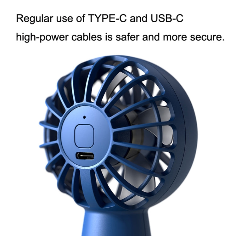 USB Outdoor Mini Handheld Brushless Motor Fan, Style: 1200mAh(Blue) by buy2fix