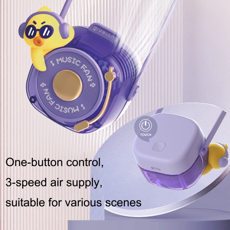 GL120-123 Hanging Neck Fan Summer Handheld USB Portable Mini Fan(Purple) by buy2fix