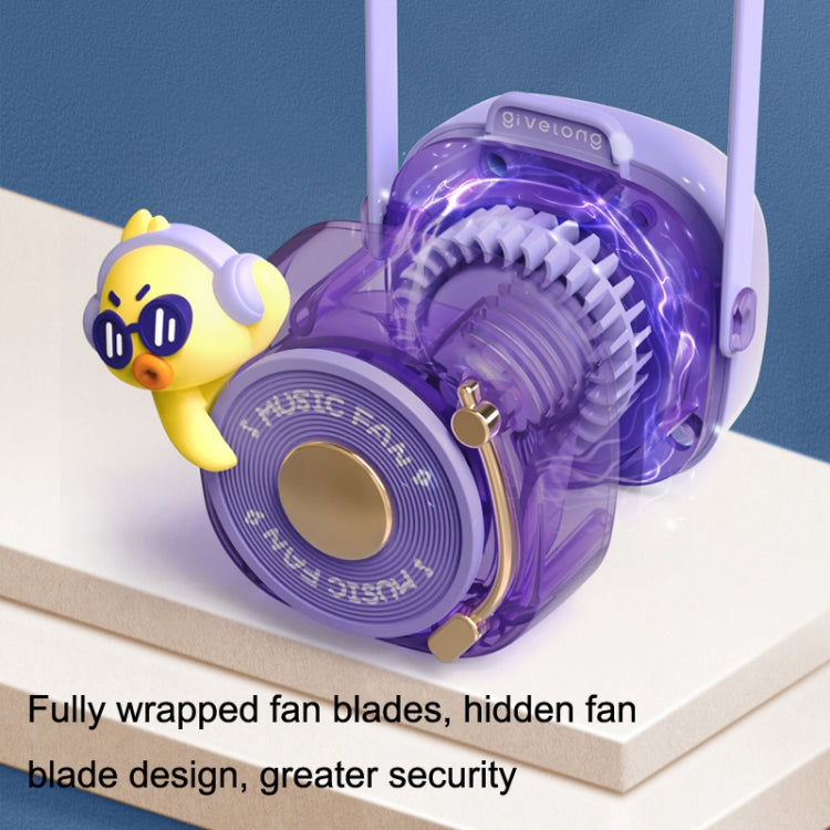GL120-123 Hanging Neck Fan Summer Handheld USB Portable Mini Fan(Purple) by buy2fix