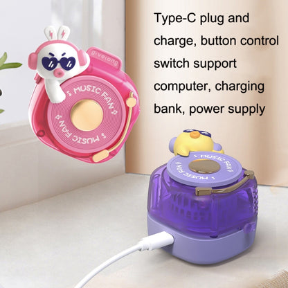 GL120-123 Hanging Neck Fan Summer Handheld USB Portable Mini Fan(Purple) by buy2fix