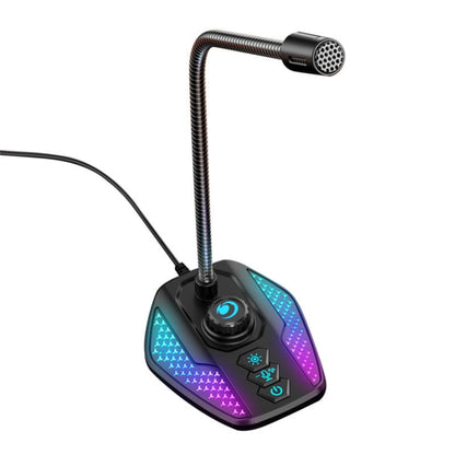 USB Gaming Microphone Built In Sound Card 5 Voice Changing Modes with RGB Lighting by buy2fix