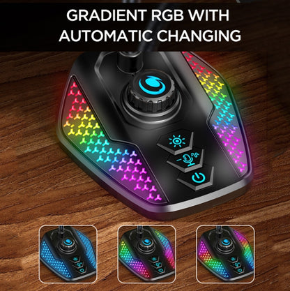 USB Gaming Microphone Built In Sound Card 5 Voice Changing Modes with RGB Lighting by buy2fix