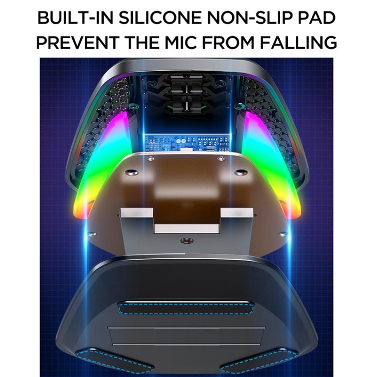 USB Gaming Microphone Built In Sound Card 5 Voice Changing Modes with RGB Lighting by buy2fix