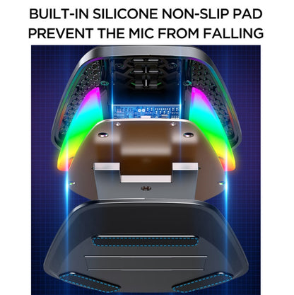 USB Gaming Microphone Built In Sound Card 5 Voice Changing Modes with RGB Lighting by buy2fix