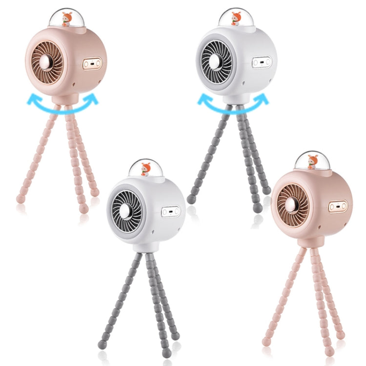 Baby Stroller Fan Home Mute Outdoor Cooling Portable Rabbit Octopus Fan Without Shake Head (White) by buy2fix