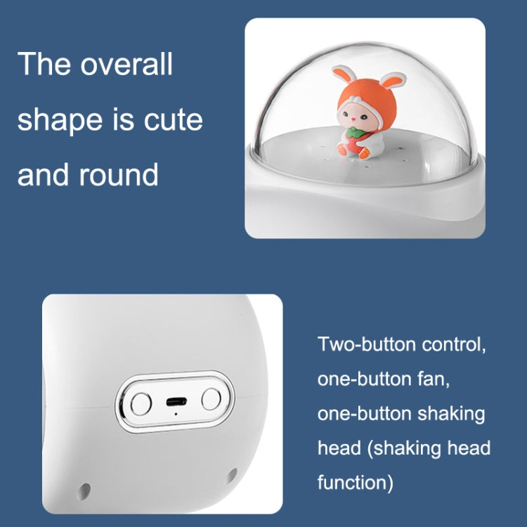 Baby Stroller Fan Home Mute Outdoor Cooling Portable Rabbit Octopus Fan Without Shake Head (White) by buy2fix