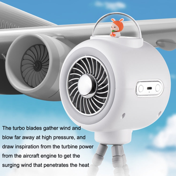 Baby Stroller Fan Home Mute Outdoor Cooling Portable Rabbit Octopus Fan Without Shake Head (White) by buy2fix