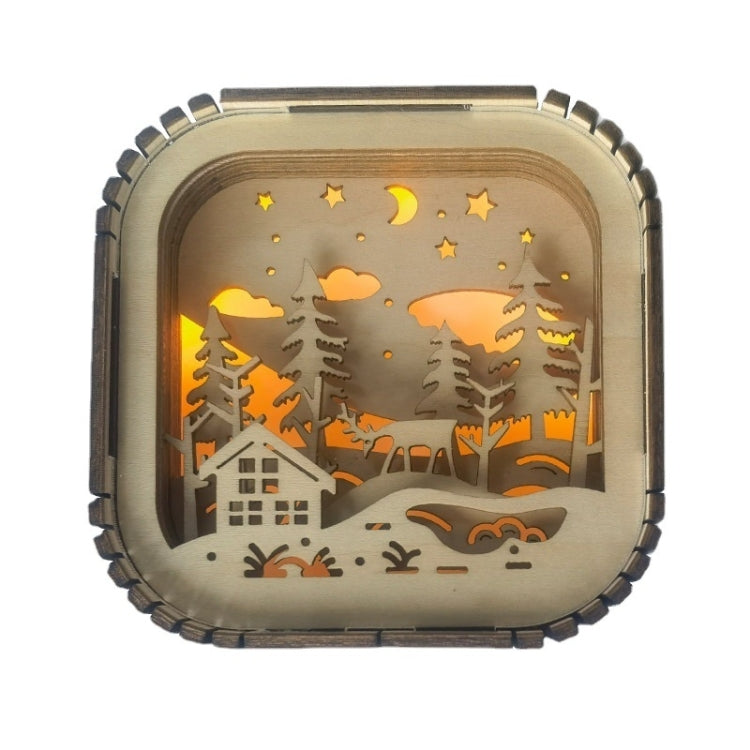 BT813X Solid Wood Ambient Light Wireless Bluetooth Speaker Home Night Light Wood Carving Pattern Audio(Wood Color) by buy2fix