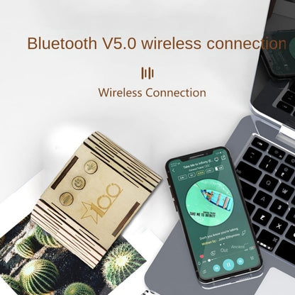 BT813X Solid Wood Ambient Light Wireless Bluetooth Speaker Home Night Light Wood Carving Pattern Audio(Wood Color) by buy2fix