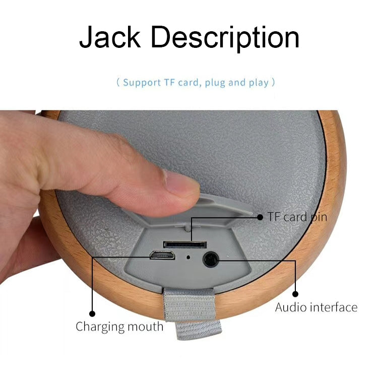 BT810 Small Outdoor Portable Wooden Bluetooth Speaker Support TF Card & 3.5mm AUX(Silver Gray) by buy2fix