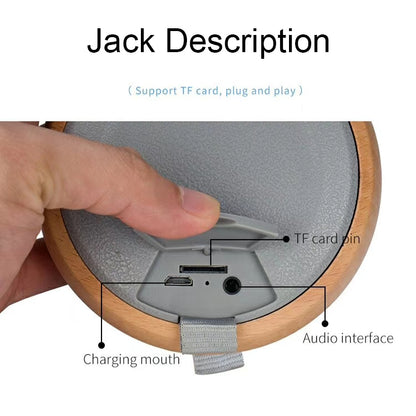 BT810 Small Outdoor Portable Wooden Bluetooth Speaker Support TF Card & 3.5mm AUX(Silver Gray) by buy2fix