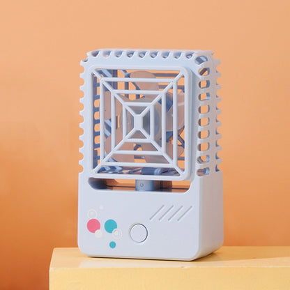 820 Mini Desktop USB Charging Fan Handheld Portable Dormitory Square Small Fan(Sky Blue) by buy2fix