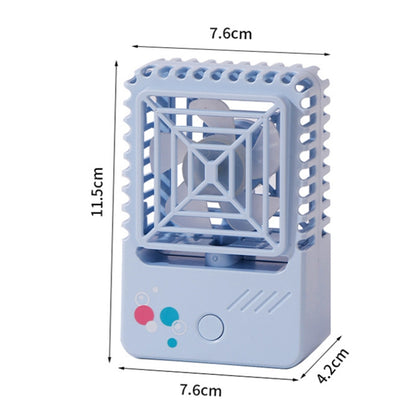 820 Mini Desktop USB Charging Fan Handheld Portable Dormitory Square Small Fan(Sky Blue) by buy2fix
