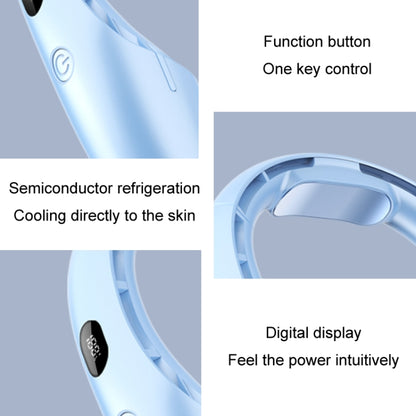 USB Charging Big Wind Cooling Leafless Hanging Neck Fan(Blue) by buy2fix